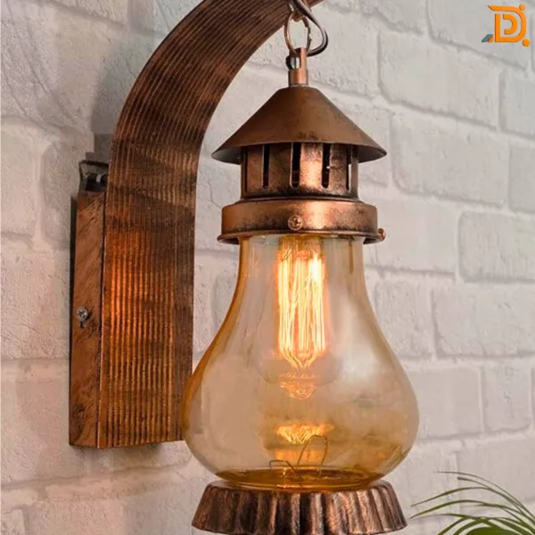 Vintage Copper Wall Light Fixture