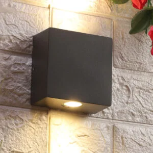 Grey LED outdoor wall light
