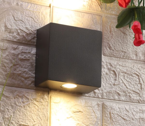 Grey LED outdoor wall light