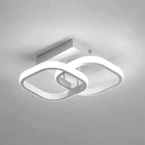 Modern Square LED Ceiling Light - Plastic, Energy-Saving, 26x26 cm, Double Layer Design, Built-in LED Chip - Image 3