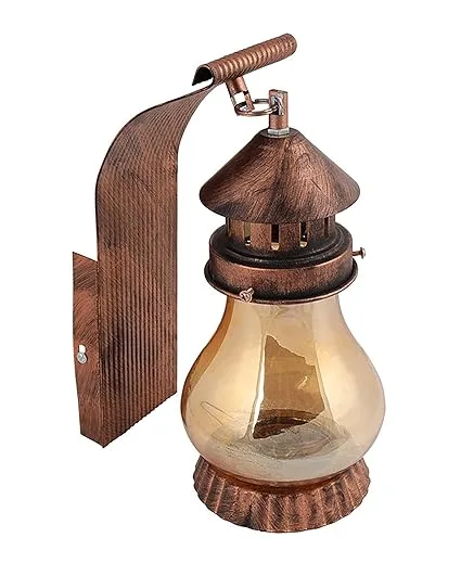 Vintage Copper Wall Light Fixture | Antique Lantern Style Sconce | Industrial Rustic Wall Lamp | - Image 3