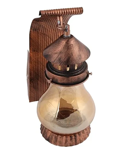 Vintage Copper Wall Light Fixture | Antique Lantern Style Sconce | Industrial Rustic Wall Lamp | - Image 2
