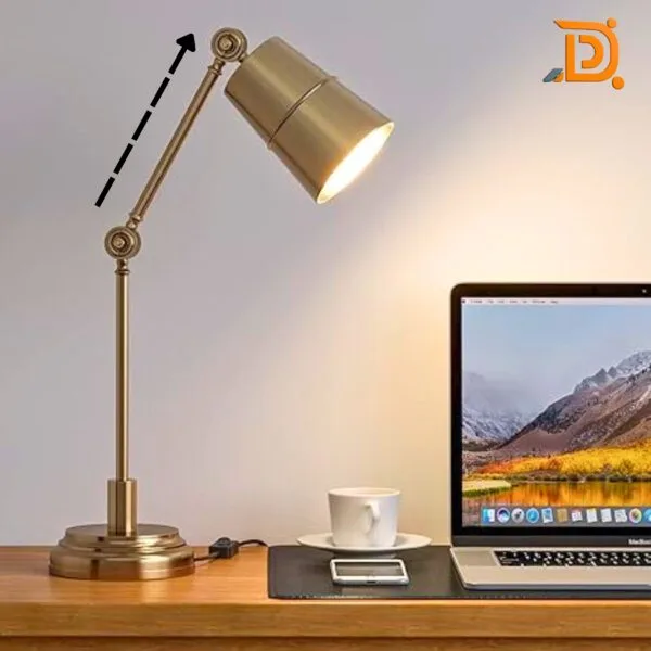 Vintage Brass Adjustable Desk Lamp