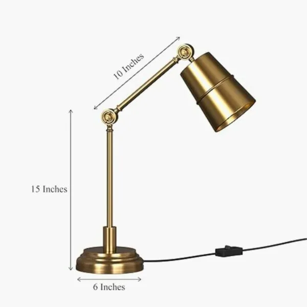 LED Table Lamp Brass |Vintage Brass Adjustable Desk Lamp |Antique Brass Table Lamp |Antique Finish With Adjustable Head - Image 3