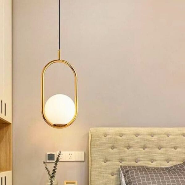 Elegant Gold Pendant Light - Modern Glass Ceiling Fixture, Stylish Home & Office Lighting - Image 2