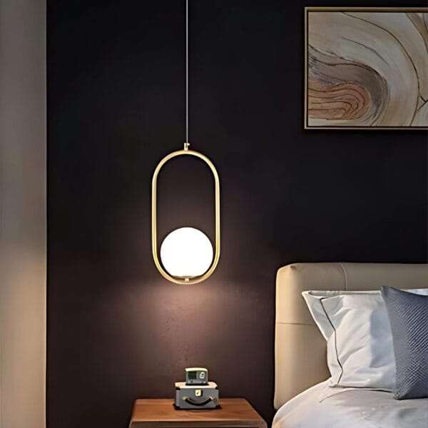 Elegant Gold Pendant Light - Modern Glass Ceiling Fixture, Stylish Home & Office Lighting - Image 3