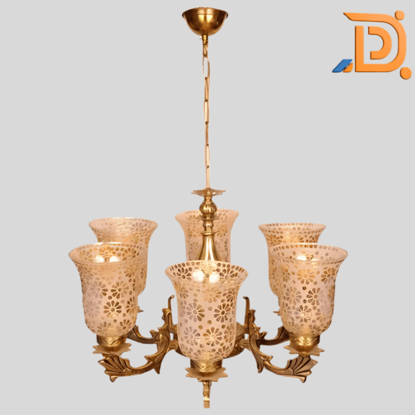 8-Armed Royal Brass Chandelier