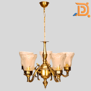 Antique 5-Light Glass Chandelier