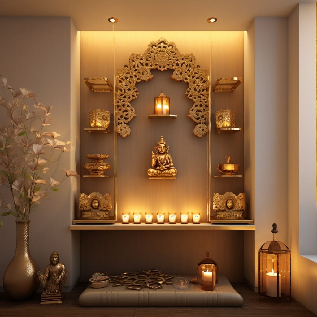 pooja room lighting ideas