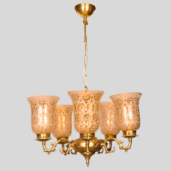 8-Armed Royal Brass Chandelier