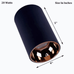 Surface COB Light | Modern LED Ceiling Spotlight for Indoor Use | Ceiling Downlight | 12W LED Black/Rose Gold Cylinder Surface COB Light - Image 2