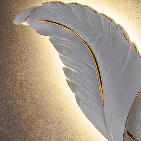 Leaf LED Wall Sconce - Elegant Feather Design for Home Decor | 40 Volts (AC) | Ideal for Bedroom, Living Room | - Image 4