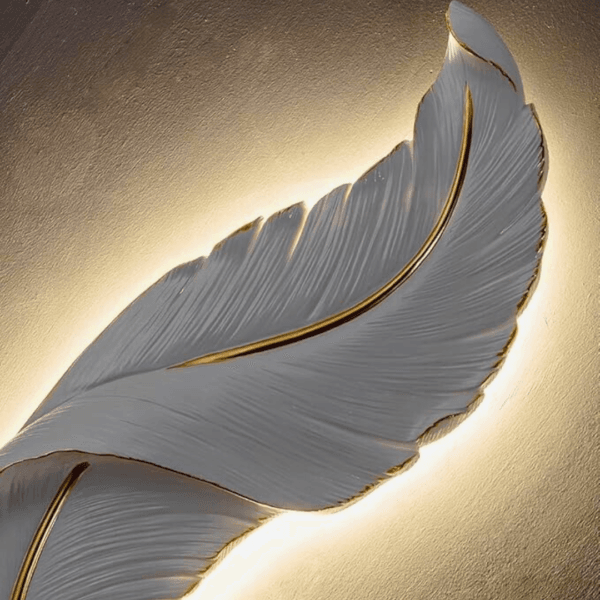 Leaf LED Wall Sconce - Elegant Feather Design for Home Decor | 40 Volts (AC) | Ideal for Bedroom, Living Room | - Image 3