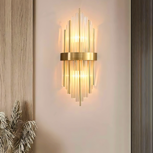 550 mm Crystal Metal Wall Light hung on wall