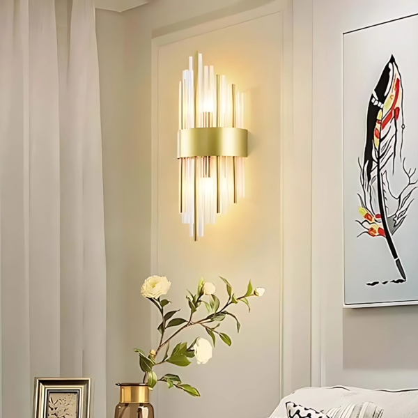 Crystal Metal Wall Light side look