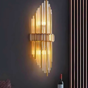 Crystal Metal Wall Light side way