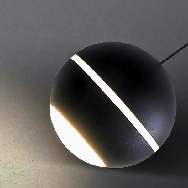 LED Ball Black Pendant Lamp ceiling with a closer view