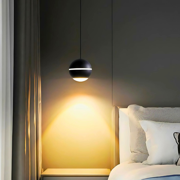 LED Ball Black Pendant Lamp for bedroom design