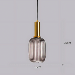 ribbed cylindrical glass shade