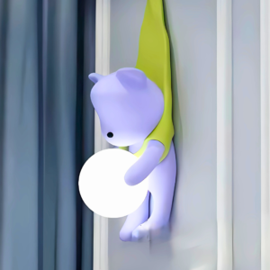 Hanging bear wall light i purple