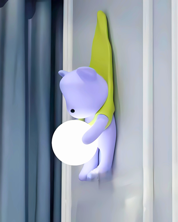 Hanging bear wall light i purple