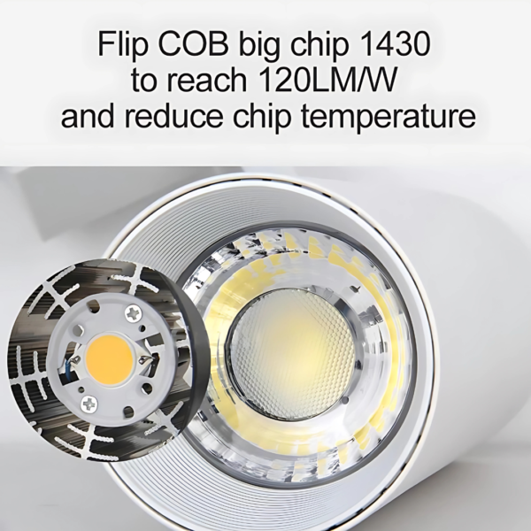 Modern COB LED Track Light – 10W/20W/30W – High-Lumen Spotlight for Home & Showrooms - Image 3