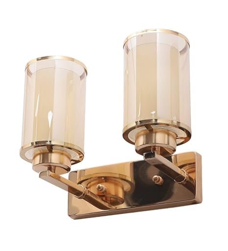 Antique Brass Finish Double Wall Light – Modern Glass Ceiling Fixture, Stylish Home & Office Lighting - Image 3