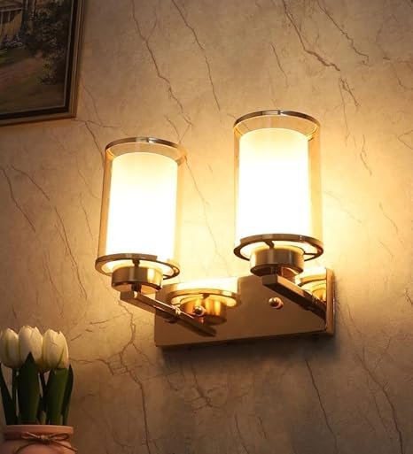 Antique Brass Finish Double Wall Light