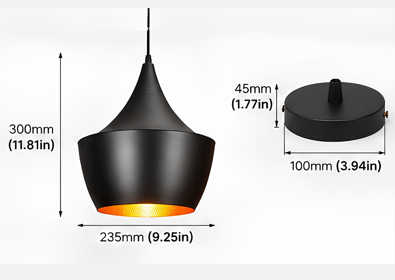 Modern Black Pendant Hanging Light | Decorative Ceiling Light | Set of 1,2,3,4 - Image 9